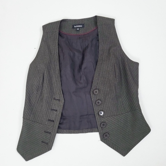Y2K Fitted Waistcoat Button Down Sleeveless V-neck Tight - Picture 12 of 15
